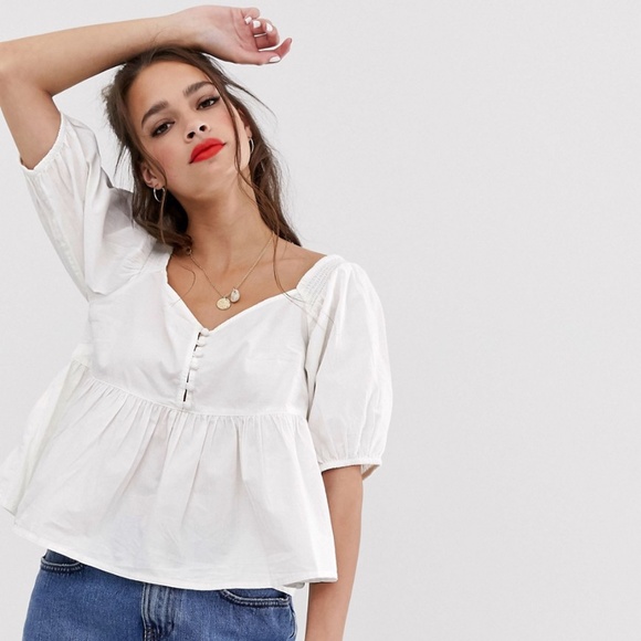 Free People Tops - Free People Veronica Sweetheart Peplum Top Size S